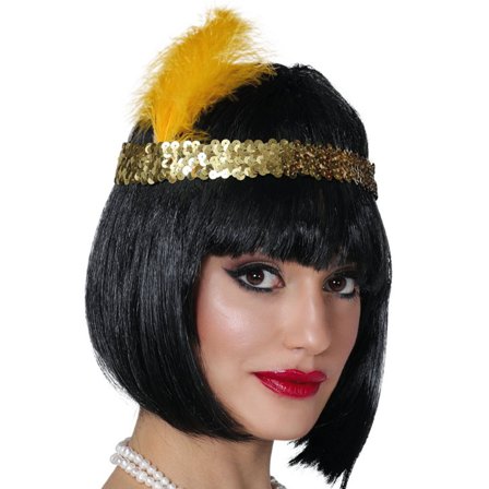 Charleston Hårbånd med Fjær Gull