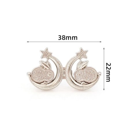 2 STK Byxa Midjestramknapp Pins SILVER KANIN KANIN