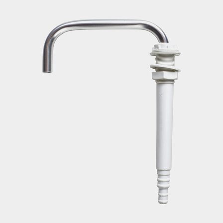 Yksinkertainen venehana Whale, kääntyvällä juoksuputkella, Whale Quick Connector 13 mm / 15 mm letku, kromattu messinki