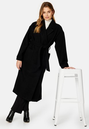 BUBBLEROOM Alemah Oversized Wool Blend Coat Black Klær