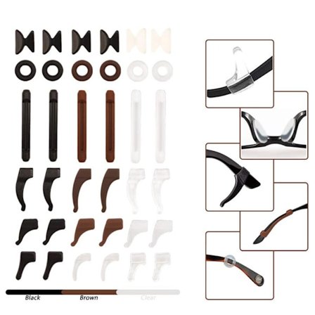 18 paria silmälasien pidikettä, moniväriset silmälasien pidikkeet, silikonimuurahaiset