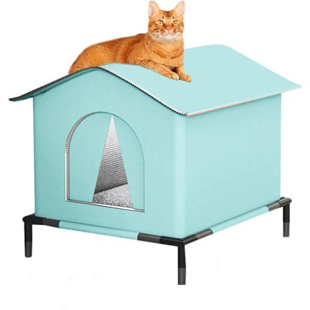 Lollanda Udendørs Kæledyrshus til Katte – Vinterhus, Vandtæt og Isoleret Kattehule, Katteseng til Hjemløse Katte og Smådyr