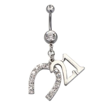 Navelsmycken 316L rostfritt stål lycka Hästsko