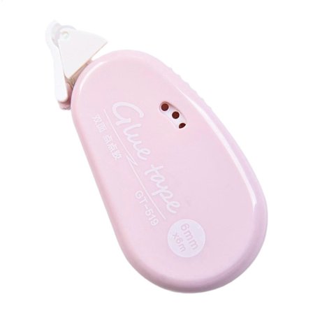 Dobbeltsidig taperull dobbeltsidig tape dispenser for scrapbooking, selvklebende rulle dispenser, rosa for barn og voksne (FMY)