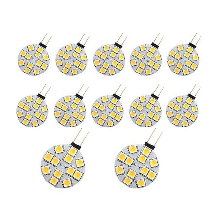 12 stk. G4 Puck Lys Led Pærer Side Pin Base Rund G4 5050 12smd Led Rv Camper Lys Hjem Leselys L