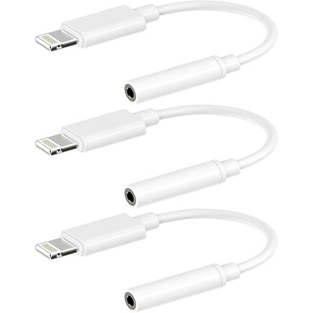 [Apple MFi-sertifisert] Lightning til 3,5 mm hodetelefonadapter, iPhone-hodetelefonadapter 3,5 mm lyd AUX-adapter Dongle-kabelkonverter Kompatibel