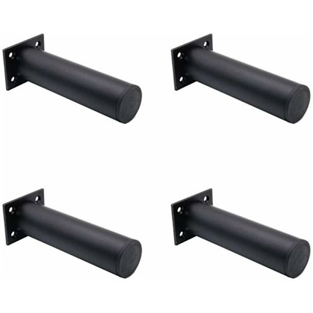 Sett med 4 justerbare møbelben i matt sort, aluminiumslegering 38x150mm, T