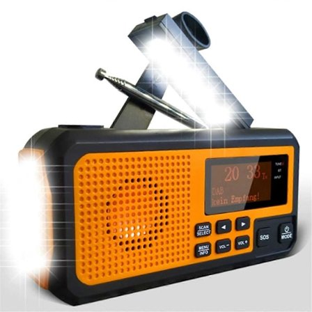 DAB373BT Vevradio +FM BT Nödradiomed 5000 mAh Batteri