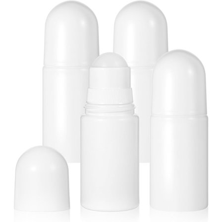 Tomma Roll-On Flaskor 4-pack - Återfyllningsbara Eterisk Olja Flaskor med Lock - Läcksäkra Rollerflaskor för Parfymer - Aromaterapi, Kosmetika