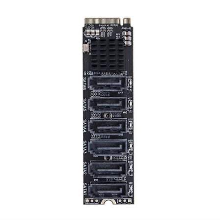 M.2 till SATA-adapter, 6 portar NVME till SATA3.0, M.2 PCI-E M Key Riser.