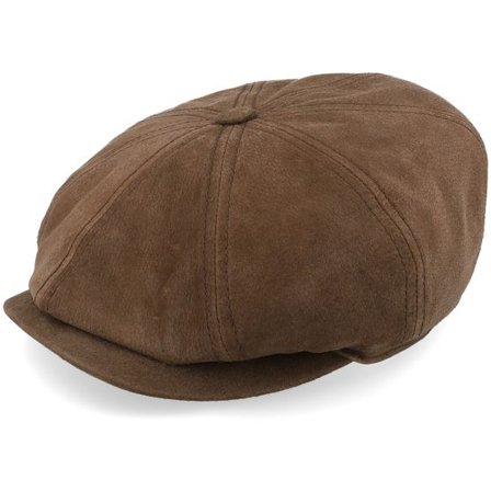 Stetson - Brun flatcap Keps - Hatteras Waxed Pigskin Cognac Flat Cap @ Hatstore
