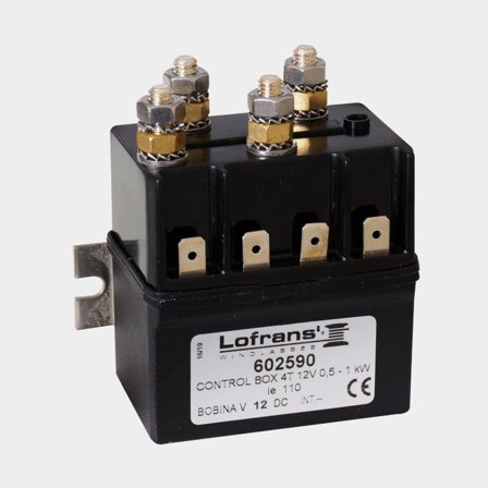 Caixa de relé Lofrans Control Box, compatível com guincho de âncora Lofrans, 2 e 4 polos, 12 V, 500 - 1000 W