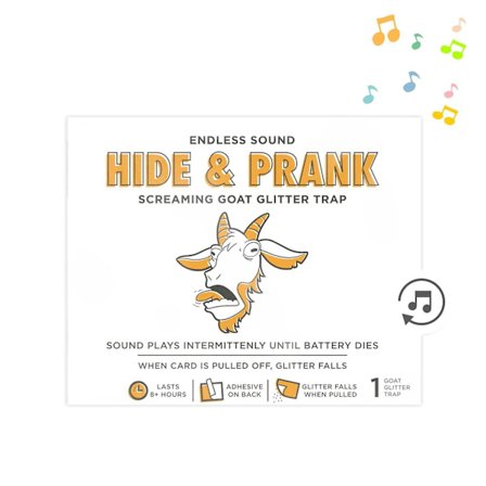 Skjul & Prank Glitter Fælde, 8-timers Intermitterende Gede Glitter Fælde Kort, Kreative Hilsenkort Gaver til dem der elsker Humor og Overraskelser, 