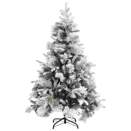 Vidaxl Plastgran Med Snö Och Kottar 150 Cm Pvc&pe Grön