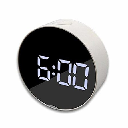 Vækkeur Spejl Vækkeur LED Digital Snooze Bordur Alarm Lys Elektronisk Stor Tid Temperatur Display Hjem