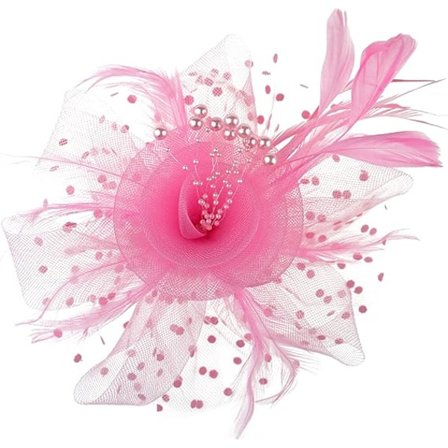 Rosa - Fjærhatt Hodebånd og Klips for Bryllup og Damedag Hodeplagg for Cocktail og Teselskap for Jenter og Kvinner