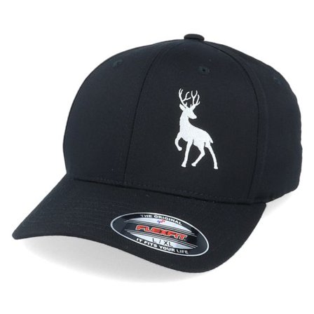Hunter - Svart flexfit Keps - Red Deer Black Flexfit @ Hatstore