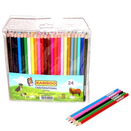 Kariboo Runde Fargeblyanter 24-pakning
