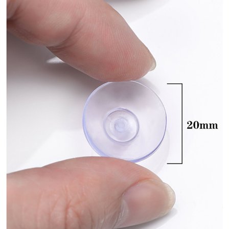 *20-pack små transparenta plastsuctionkoppar, utan krok,*