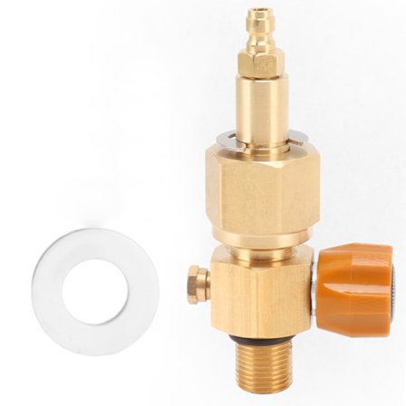 CO2-tankpåfyllningsventil 8 mm högtrycksomkopplingsventil i mässing 5000 psi hane för CO2-uppblåsbar flaska
