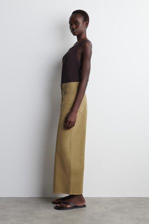 COS Women's Pantaloni Cropped A Gamba Larga In Cotone in Beige