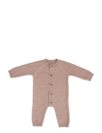Jumpsuit, Square Knit, Merino Wool, Powder Pink Smallstuff