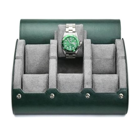 6-bits smykkeoppbevaringsboks klokkeboks organizer PU-skinn klokkeetui for menn