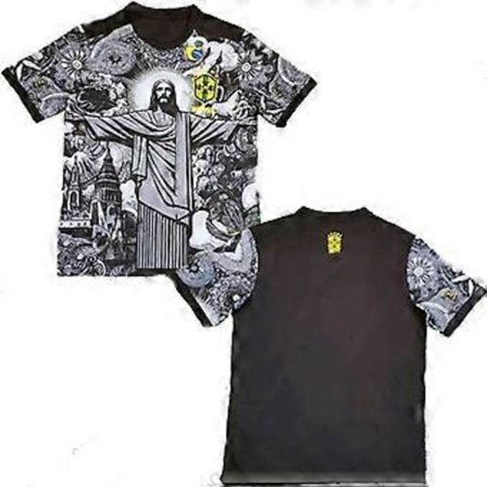 Sommar Fotbollsträningströja Brasilien Specialutgåva Jesus Svart Grå Fotbollströja Vuxen Barn Utomhus Snabbtorkande Tröja 6XL(6XL )
