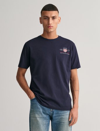 GANT Reg Archive Shield Emb Ss T-Shirt - Navy - XL