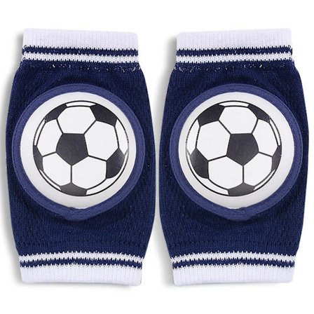 Baby Kids Antislipputer for Knær og Albue Beskyttelsesputer Sikker Krypende Pustende Bomull. (blå+hvit)(2stk)