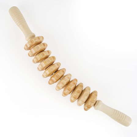Træ Anti-Cellulite Massage Roller - Kropsmassageværktøj til Muskelafslapning & Lymfedrænage, Professionel Træmasse