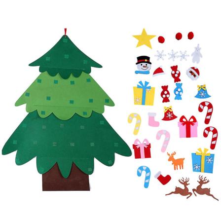 DIY Filtjul för Barn - Avtagbara Cartoon-Dekorationer - Nyår Jul Fönster Dörr Vägg Hängande Dekoration Present