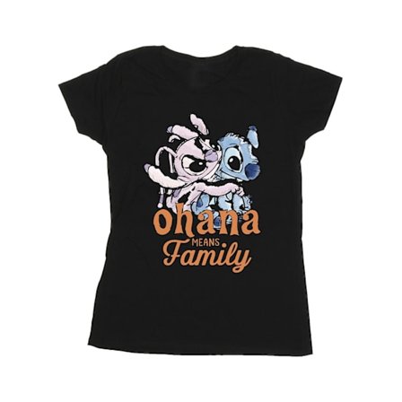 Disney Dam/Kvinnor Lilo Och Stitch Ohana Angel Hug Bomull T-S