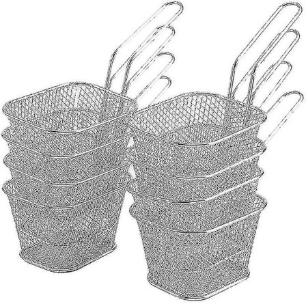 8 stk. Friturekurv - Friturekurve i rustfrit stål