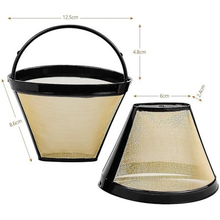 Genanvendeligt kaffefilter Permanent kaffefiltre Kegleform Størrelse 4 Vaskbar husholdningskaffe-netkurv (youxiu)