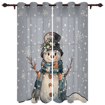 Jule Snefnug Snemand Vinduesgardiner Til Stue Luksus Seng