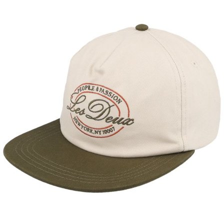 Les Deux - Beige snapback Keps - Glen Cap Ivory/Olive Strapback @ Hatstore