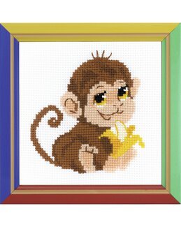 Broderikit Billede Lille Abe - Riolis