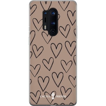 Kompatibel Mobilcover til OnePlus OnePlus 8 Pro Cactus and Friends - Earthy Sketch Hearts