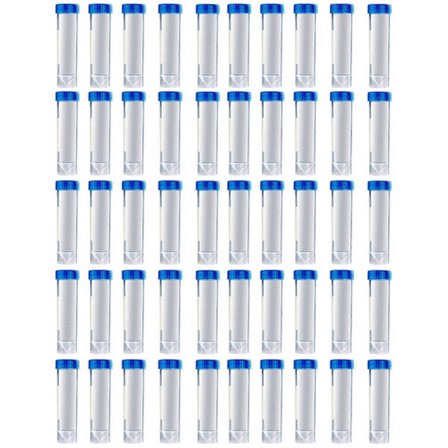 50 st 50 ml graderade centrifugrör, laboratoriekryovialer, centrifugrör med blått skruvlock för Ana