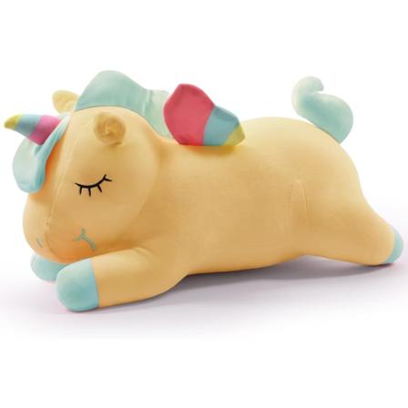 Sød blød plys-enhjørning med regnbuevinger - Kawaii-legetøj til børn 30CM/11,8 tommer, gul