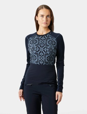 Helly Hansen W Lifa Merino Midw Gra Crew - Navy - S