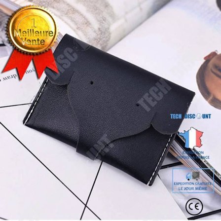 Plånbok - TD - Svart - Läder - Mjukt - Lock med Elefanthuvud