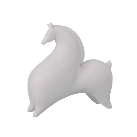 Dekorativ hvid polyresin hest – 26x11x24cm