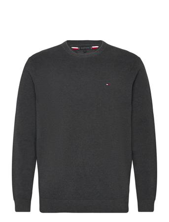 Essential Structure Crew Neck Tops Knitwear Round Necks Grey Tommy Hilfiger
