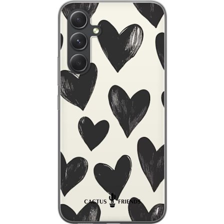 Kompatibelt Mobildeksel til Samsung Samsung Galaxy A55 Cactus and Friends - Bold Black Love Pattern