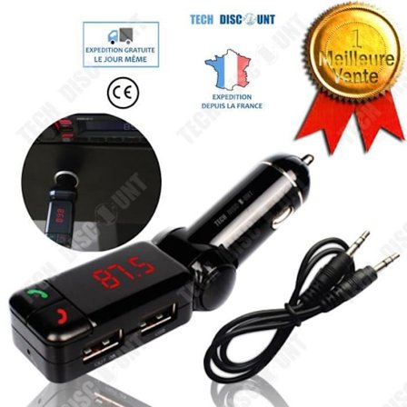 TD FM-sändare Bluetooth Power MP3-spelare Bil Handsfree Musik Trådlös radioadapter Telefonladdningssats