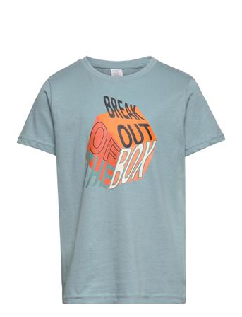 T Shirt Frontprint Box T-shirts Short-sleeved Blå Lindex