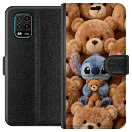 Kompatibelt Lommeboketui til Xiaomi Mi 10 Lite 5G Stitch omgitt av brune teddybjørner med en liten teddybjørn i fanget i en søt og koselig kawaii-desi