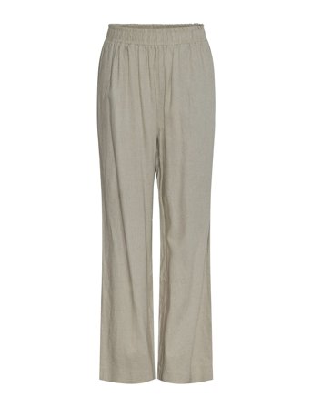 Yasflaxy Hw Linen Pant Noos Beige YAS